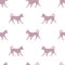 Running chihuahua puppy isolated on white background. Seamless pattern. Dog silhouette. Endless texture. Design for