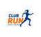 Running club, sport center for women symbol