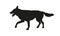 Running czechoslovak wolfdog puppy. Black dog silhouette. Pet animals. Isolated on a white background