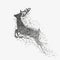 Running deer black particles divergent silhouette