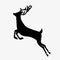 Running deer black silhouette