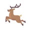 Running deer flat illustration. Christmas reindeer icon