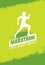 Running Event Active Sport Vector Sign Illustration. Outdoor Activity Creative Bright Concept On Grunge Background