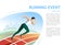Running event. Sport and competition concept vector illustration