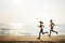 Running Exercise Training Healthy Lifestyle Beach Concept