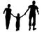 Running family silhouette