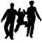 Running family silhouette