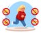 Running fat female diet character health refusal junk food run flat cartoon design vector illustration