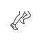 Running feet line icon