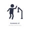 running at finish line icon on white background. Simple element illustration from People concept