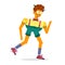 Running funny guy on a white background, vector.