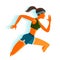 Running girl. Fitness, sport concept. Vector illustration
