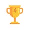 Running gold cup icon flat isolated vector