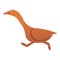 Running goose icon, cartoon style