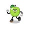 running green apple mascot illustration