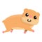 Running hamster icon, cartoon style