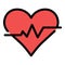 Running heart rate icon color outline vector
