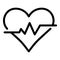 Running heart rate icon, outline style