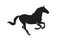 Running horse. black stallion side view. isolated vector simple image