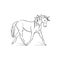 Running horse vector outline