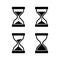 Running hourglass icon set with several variations.