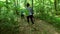 Running jogging in forest. woman training, running, jogging, fitness, runner-4k video