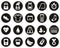 Running Or Jogging Icons White On Black Flat Design Circle Set Big