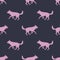 Running and jumping czechoslovak wolfdog puppy. Seamless pattern. Dog silhouette. Endless texture. Design for wallpaper