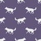 Running and jumping czechoslovak wolfdog puppy. Seamless pattern. Dog silhouette. Endless texture. Design for wallpaper