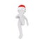 Running or leaping figure in santa hat