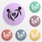Running lover man badge color set icon. Simple glyph, flat vector of valentine\\\'s day- wedding icons for ui and ux, website or