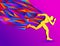 Running man, abstract sport silhouette, athletics concept with colorful runner