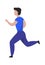 Running man. Cartoon character jogging. Sport activity. Isolated male doing exercises. Muscular sportsman training