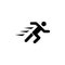 Running Man, Fast Runner Person Flat Vector Icon