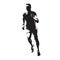 Running man, front view, healthy lifestyle, isolated vector sil