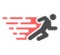 Running Man Halftone Dotted Icon with Fast Rush Effect