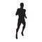 Running man, isolated vector silhouette