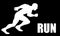 Running man silhouette illustration