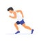 Running man silhouette. Runner. Flat vector illustration. Individual sport.