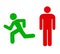 Running man and a standing man icon