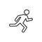 Running man vector icon. Human thin line icon