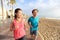 Running man and woman, Barcelona Beach Barceloneta