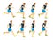 Running man young athlete in tracksuit. Animation frames. Vector sport illustrations isolate on white