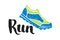 Running marathon logo jogging emblems label and fitness training athlete symbol sprint motivation badge success work