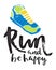 Running marathon logo jogging emblems label and fitness training athlete symbol sprint motivation badge success work
