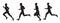 Running men, set of vector silhouettes
