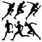 Running men. Sport. Vector illustration. Marathon runners
