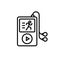 Running music playlist icon. music player with run symbol illustration. simple monoline graphic