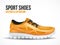 Running orange shoes. Bright Sport sneakers symbol