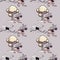 Running ostrich and boxing kangaroo seamless pattern